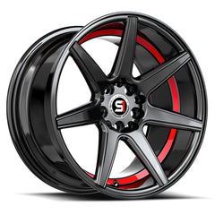 Spec-1 18x8 SP-73 Gloss Black & Red Undercut +38mm