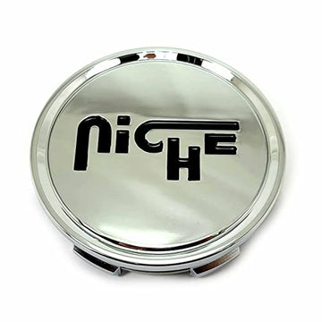 Niche 2.95" Chrome with Black Logo Flat Cap