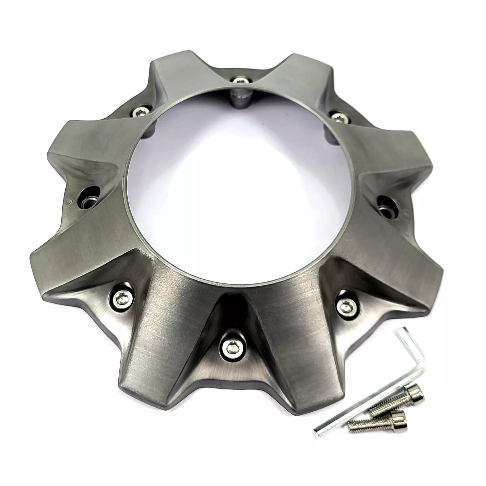 Fuel 8Lug Billet Cap OE Gloss Brushed DDT Hub Cap