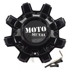 Moto Metal Gloss Black/Chrome/Gloss Black MO804 20X10 22X10 Cover Cap