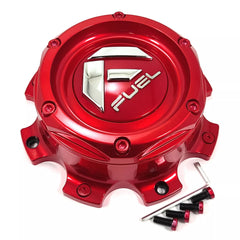 Fuel Gloss Red with Chrome Logo Hub Cap for 8X6.5/170 Short