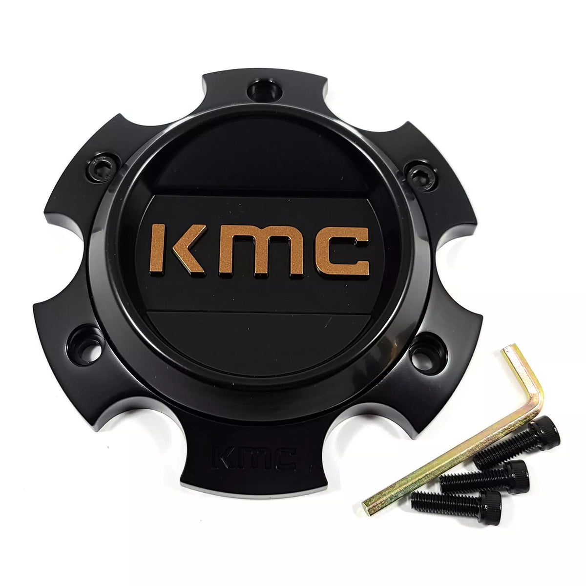 KMC Satin Black with Bronze and Black Bolt-On Cap - 6X5.5