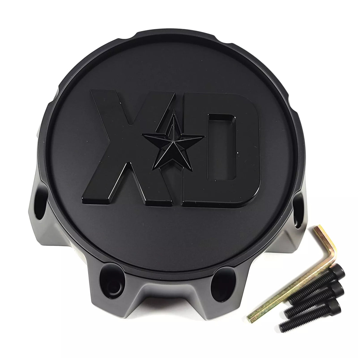 XD Bolt-On Satin Black with Gloss Black Logo Black Revstar Center Cap for 8x170