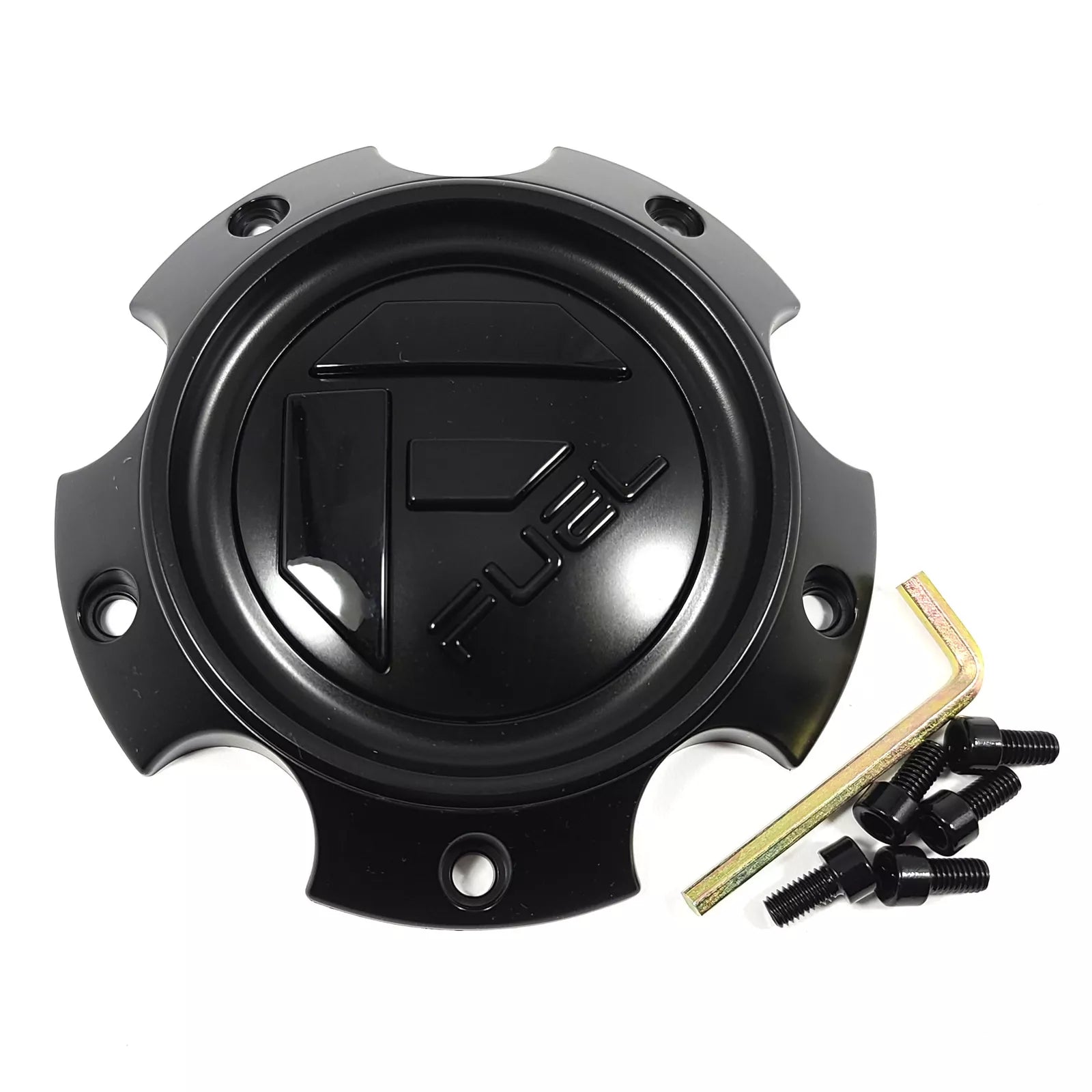 Fuel Matte Black Hub Cap with Gloss Black Logo for 5x5.5