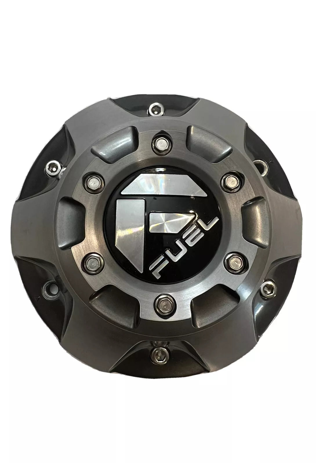 Fuel 5/6 Lug 6 Bar Billet Cap Gloss Brushed DDT Hub Cap