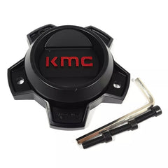 KMC Bolt-On Satin Black with Red Logo Black Center Cap for 5x5