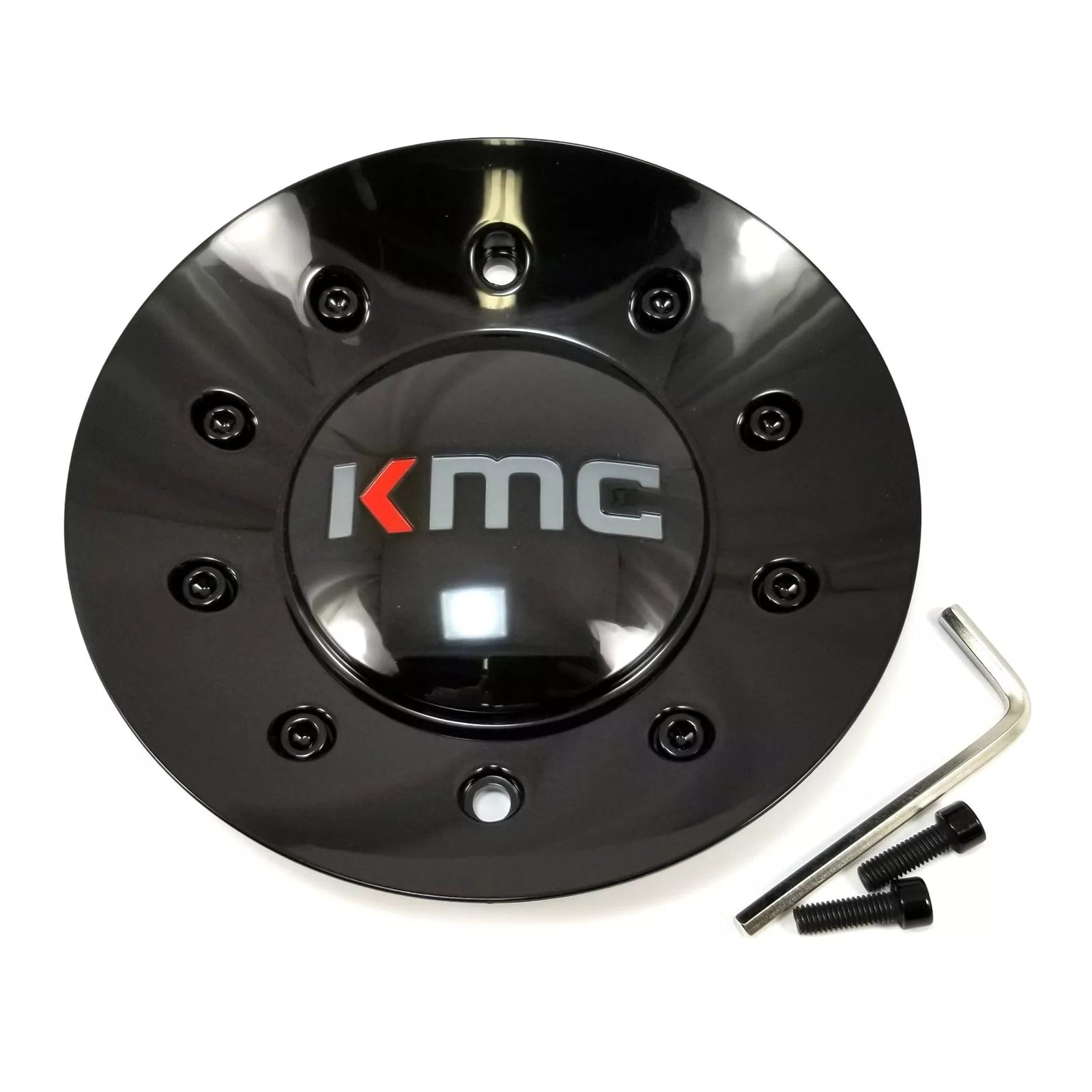 KMC Bolt-On Cap Gloss Black/Gray-Red/Gloss Black For KM714 (All PCD)