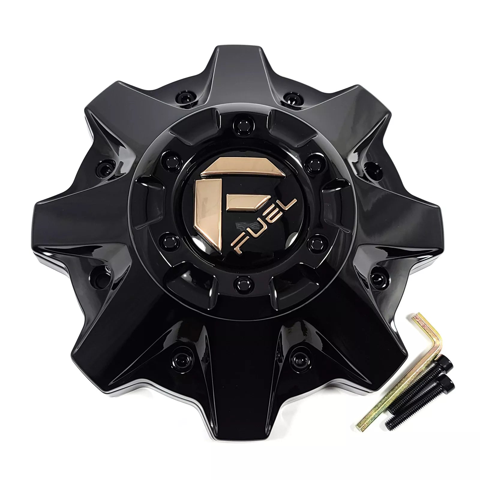 Fuel 8Lug Cap with Riser Gloss Black/Bronze Hub Cap