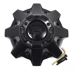 Fuel 8Lug Matte Black Cap with Riser and GB Logo Rivets Hub Cap