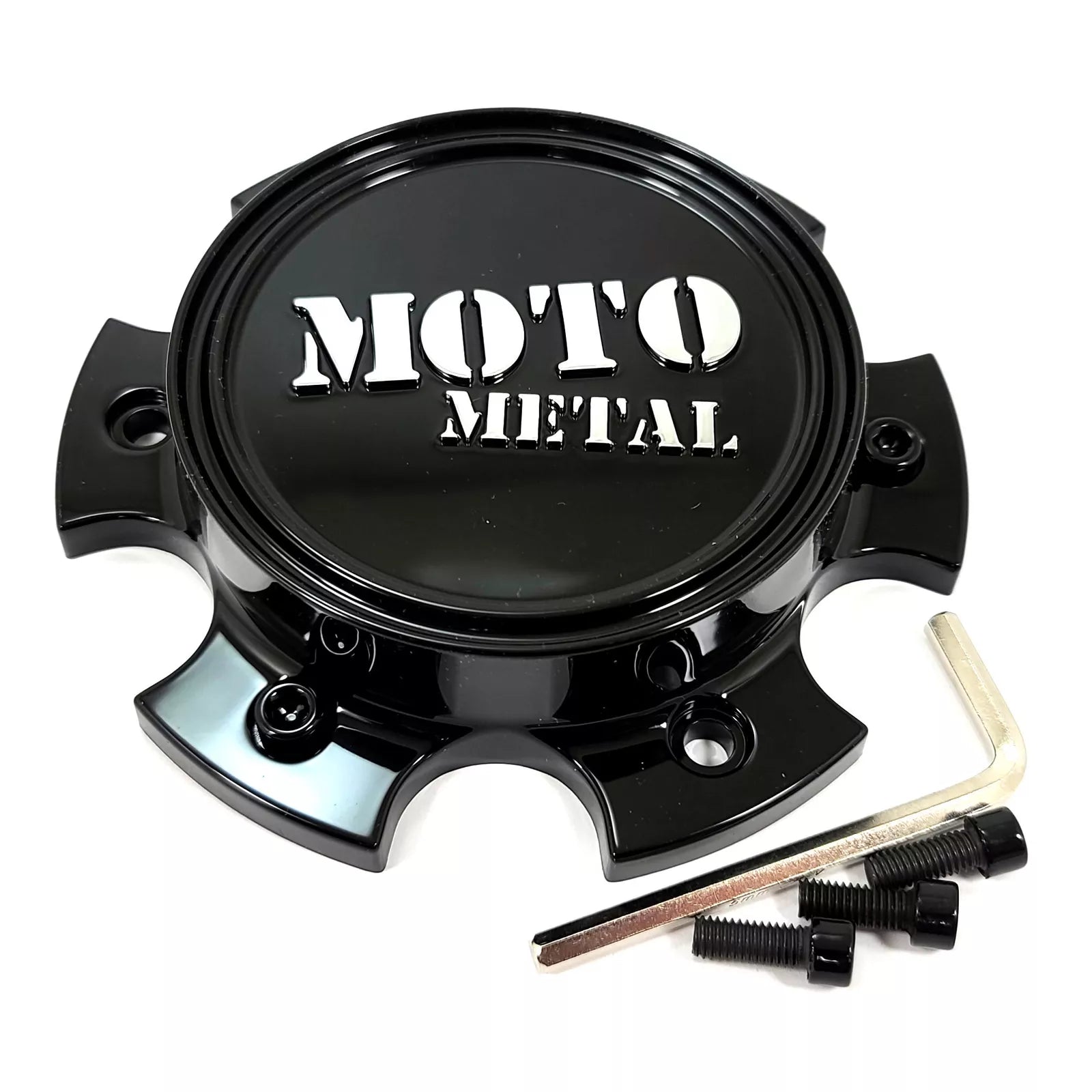 MOTO CAP BOLT-ON (GLOSS BLACK/CHROME/BLACK) - 6X135/5.5