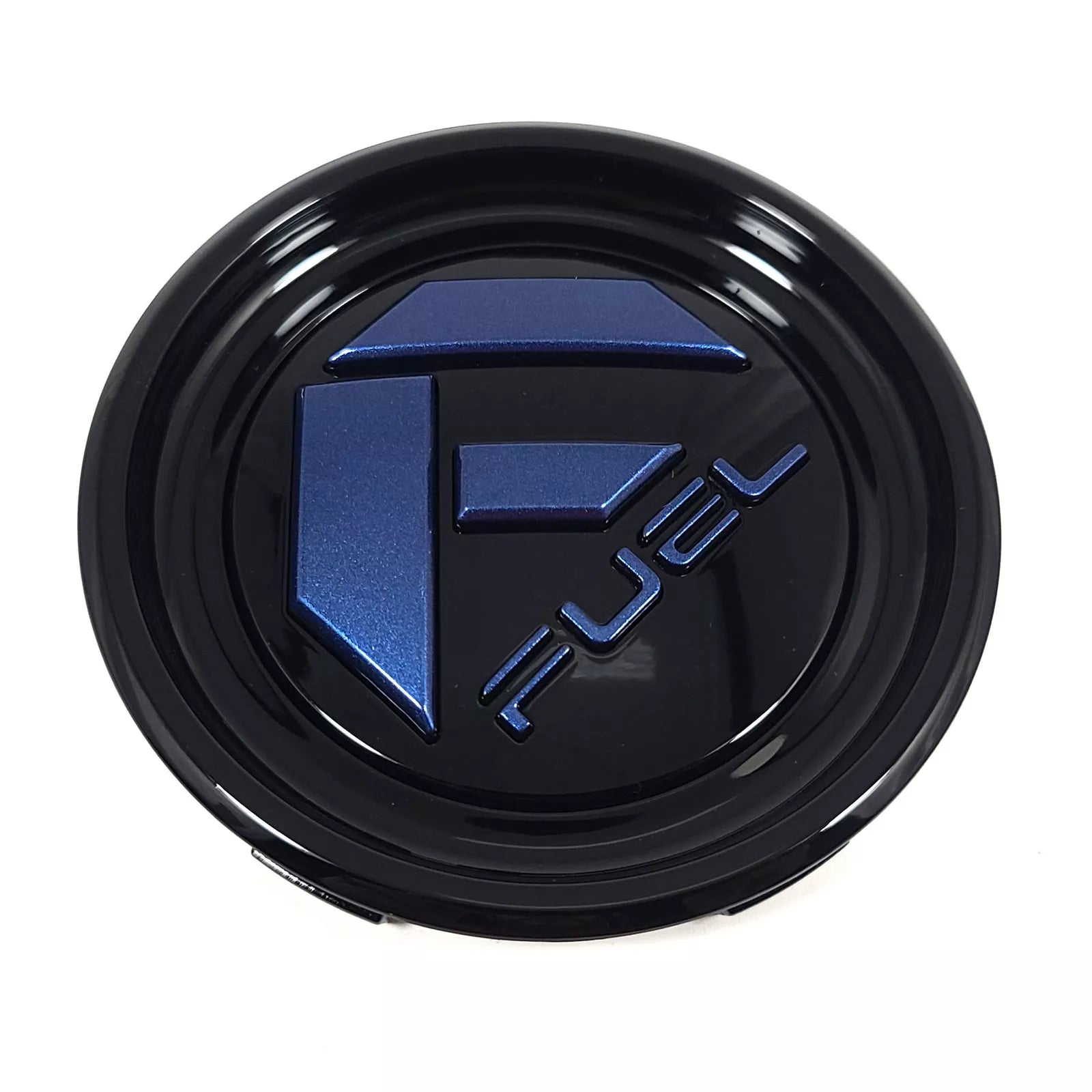 Fuel Bolt-On Hub Cap with Gloss Black and Blue Logo for 6x135