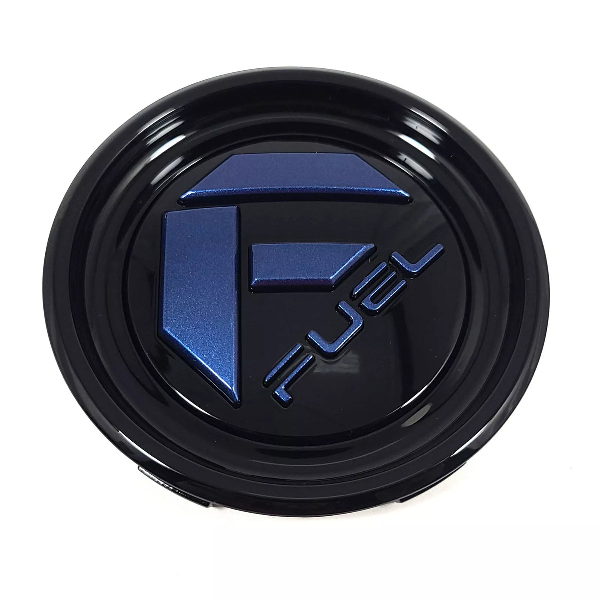 Fuel Bolt-On Hub Cap with Gloss Black and Blue Logo for 6x135
