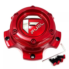 Fuel Bolt-On Hub Cap Gloss Red/Chrome Logo for 5X135/5.5