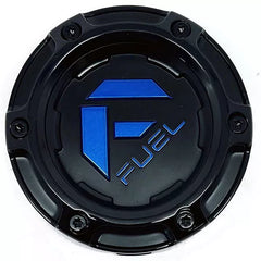 Fuel Snap-In Hub Cap Black with Blue Logo - Large Bore