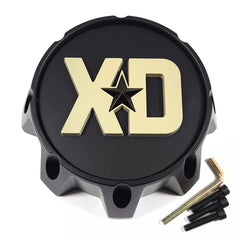 XD Bolt-On Satin Black with Satin Aluminum Logo Black Revstar Center Cap for 8x6.5/180