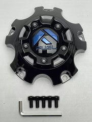 Fuel Cap Bolt-On Gloss Black with Blue 5X5.0