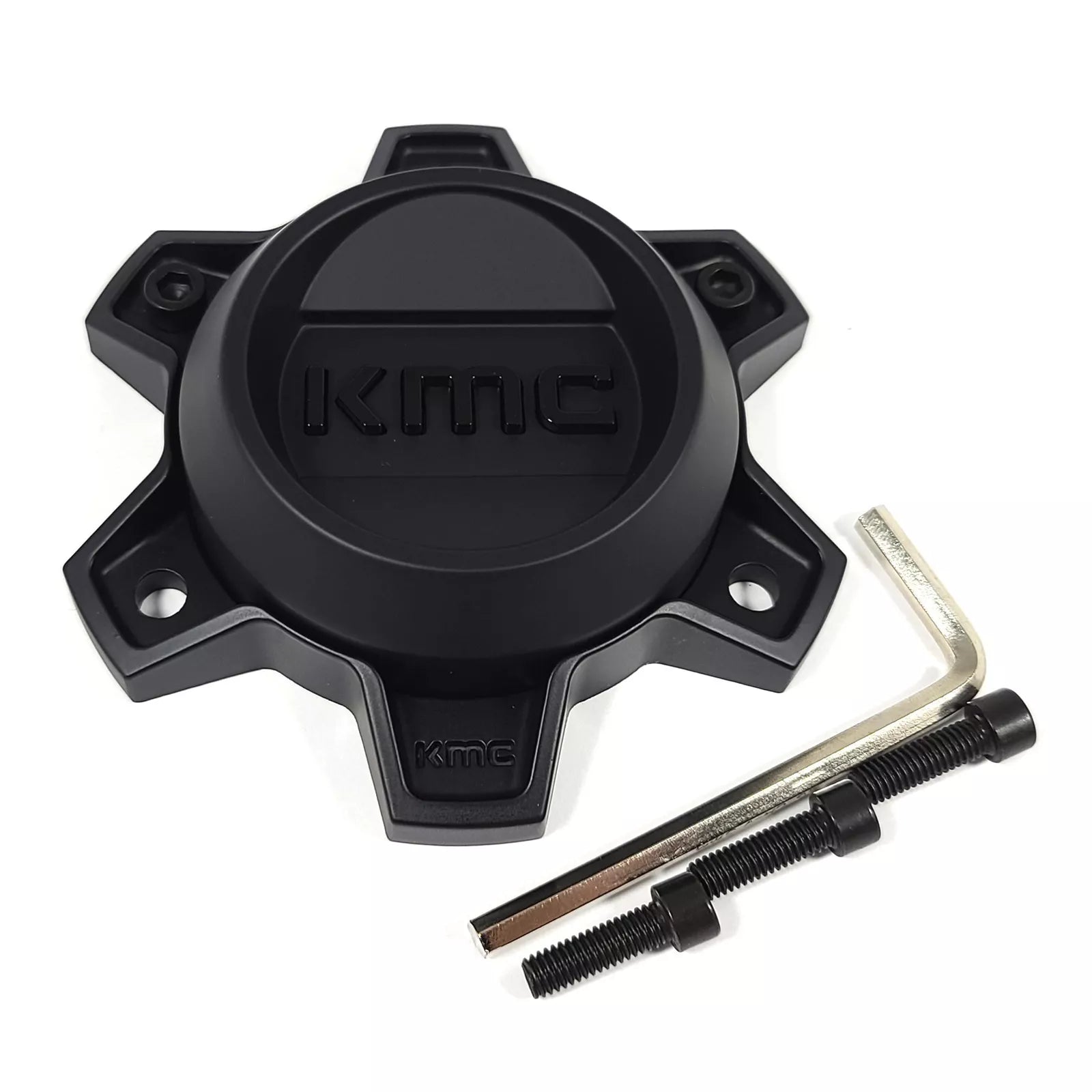 KMC Bolt-On Matte Black with Gloss Black Logo Black Center Cap for 6x4.5/120