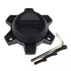 KMC Bolt-On Matte Black with Gloss Black Logo Black Center Cap for 6x4.5/120