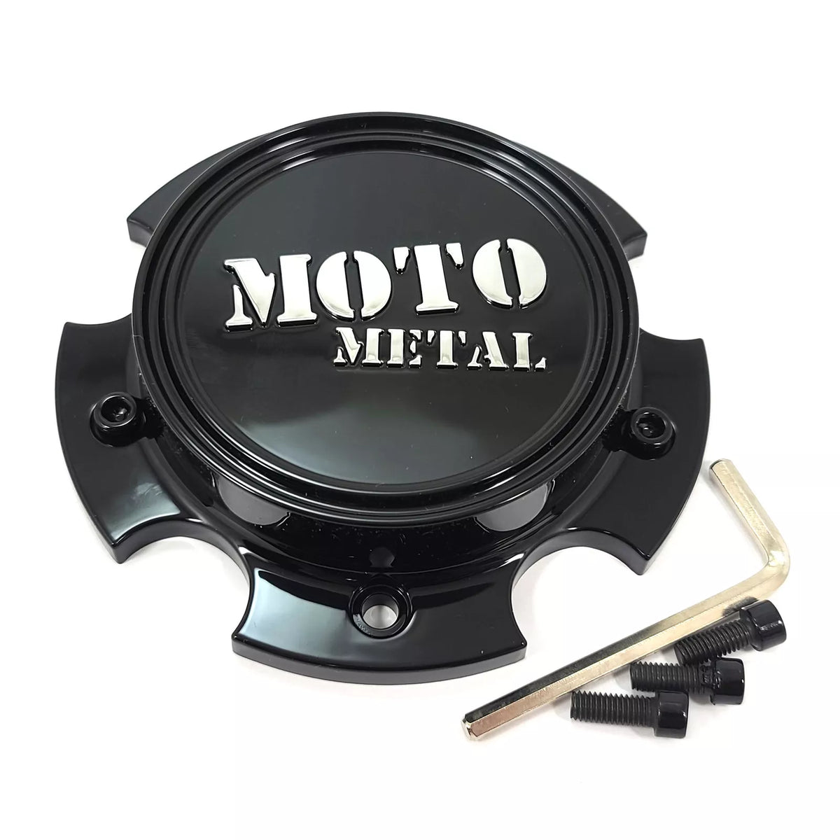 MOTO CAP BOLT-ON (GLOSS BLACK/CHROME/BLACK) - 5X5.5/150