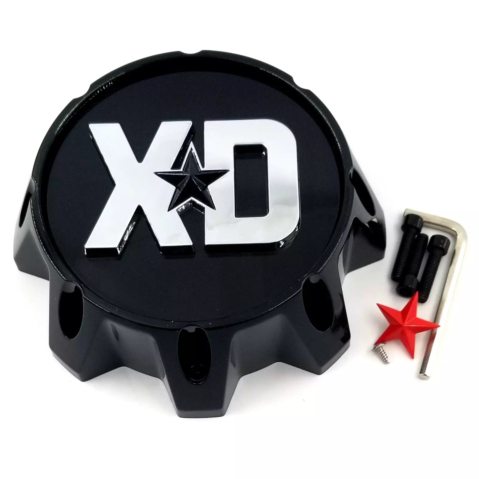 XDS BOLTONCAP (GLOSS BLACK/CHROME/BLACK) REVSTAR- 8X6.5/180