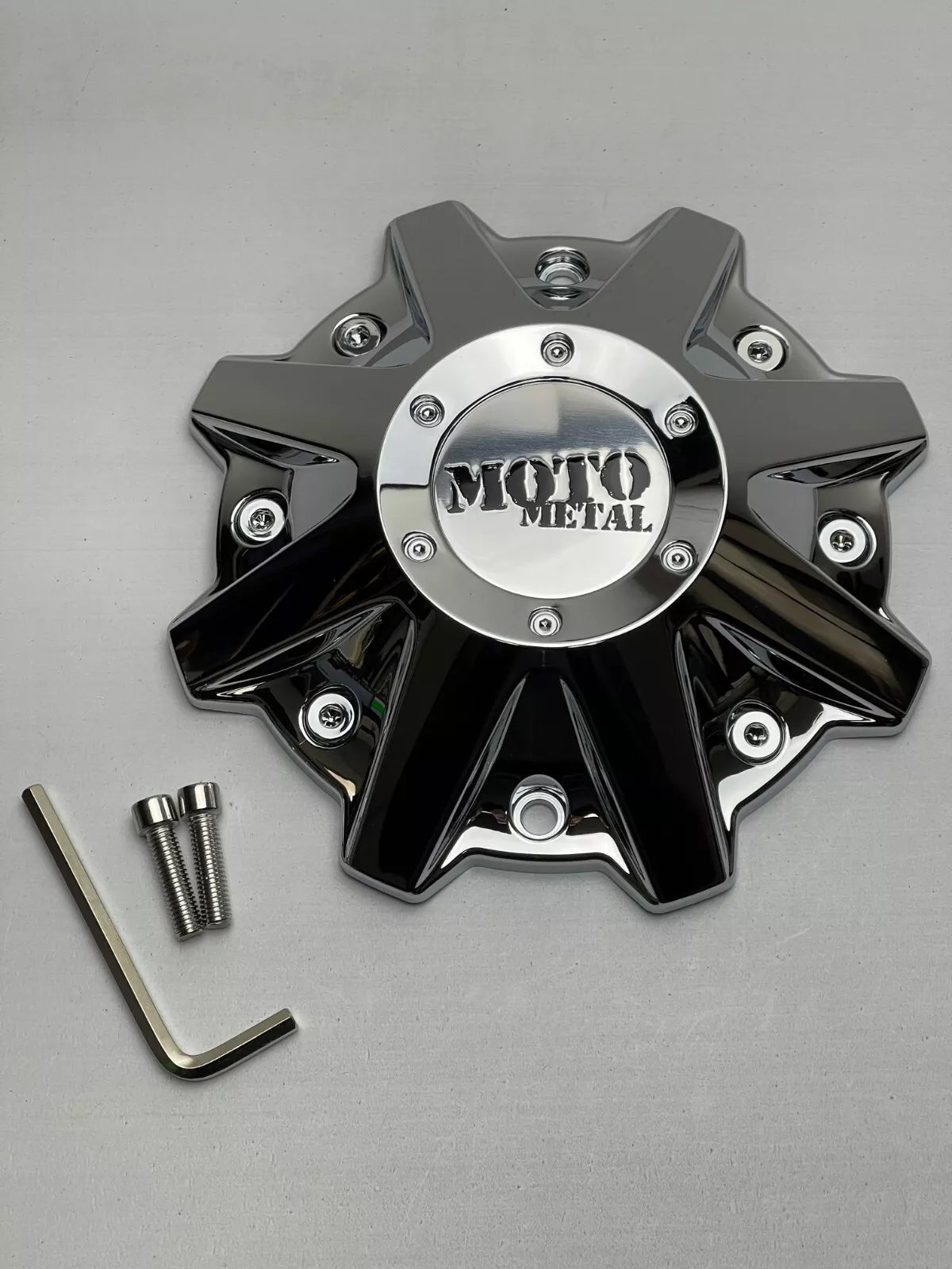 Moto Metal CHROME MO970 CAP W/ OPTIONAL OPEN END