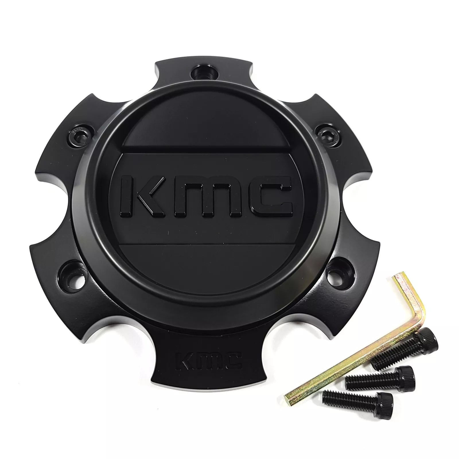 KMC CAP BOLT-ON (SATIN BLACK/CHROME/BLACK) - 8X6.5/180
