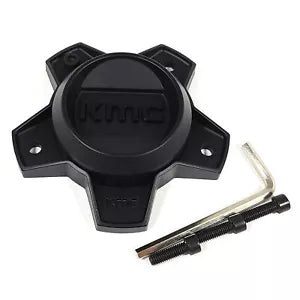 KMC Bolt-On Matte Black with Gloss Black Logo Black Center Cap for 5x4.5/120