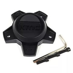 KMC Bolt-On Matte Black with Gloss Black Logo Black Center Cap for 5x4.5/120