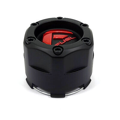 Fuel Matte Black Snap-In Cap with Red Logo for 5x4.5 and 5x5 (Tall)