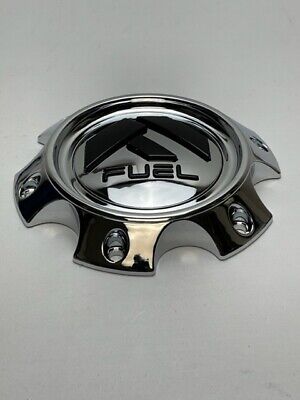 Fuel Chrome Hub Cap with Gloss Black Logo for 6x5.5 Large Bore