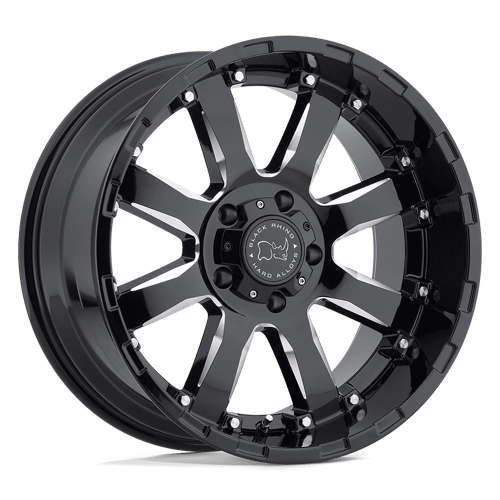 Black Rhino Hard Alloys 22x11 SRA GLOSS BLACK W/ MILLED SPOKES +-44mm