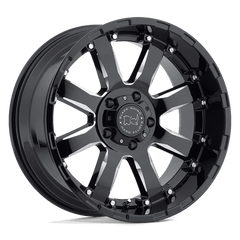 Black Rhino Hard Alloys 22x11 SRA GLOSS BLACK W/ MILLED SPOKES +-44mm