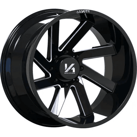 20x12 Lincoln Gloss Black with Milled Spoke Edges -51mm - HulkOffsets