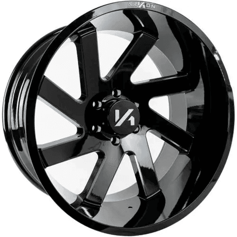 22x12 Lincoln Gloss Black with Milled Spoke Edges -51mm - HulkOffsets