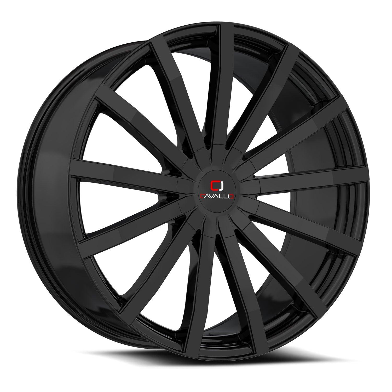 Cavallo 18x8 CLV-52 Gloss Black +35mm - HulkOffsets