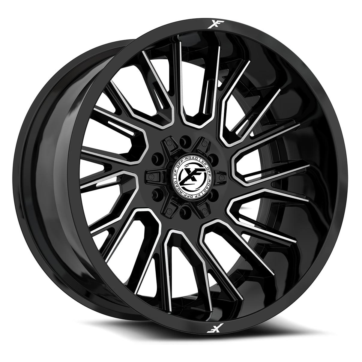 XF Off-Road 20x10 XF-230 Gloss Black & Machined -12mm - HulkOffsets