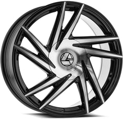 18x8 AZA-529 Gloss Black & Machined +35mm - HulkOffsets