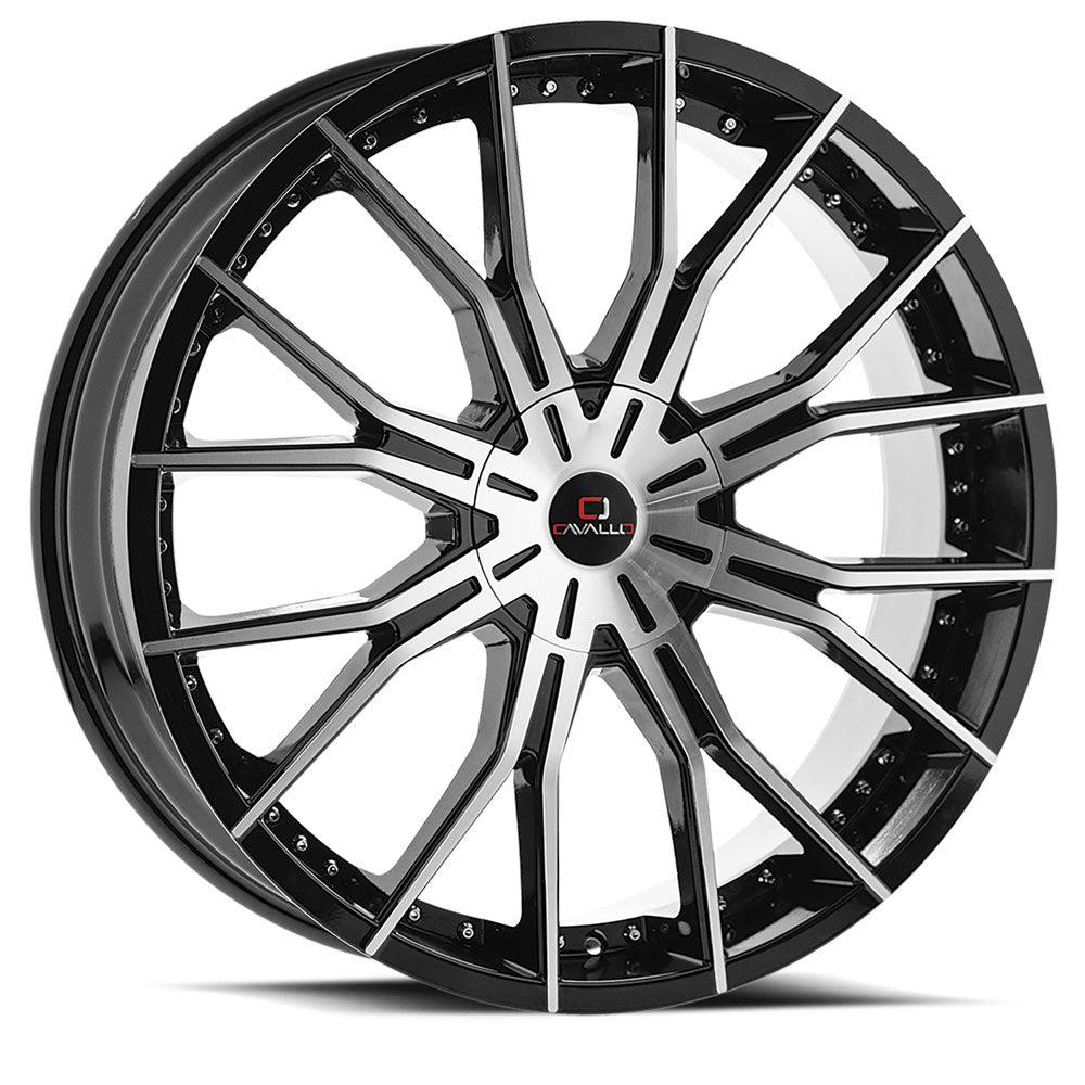 18x8 CLV-36 Gloss Black & Machined +35mm - HulkOffsets