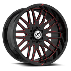 20x9 XF-240 Gloss Black & Red Milled +0mm - HulkOffsets