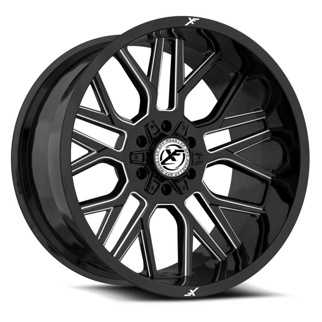 22x12 XF-235 Gloss Black & Milled -44mm - HulkOffsets