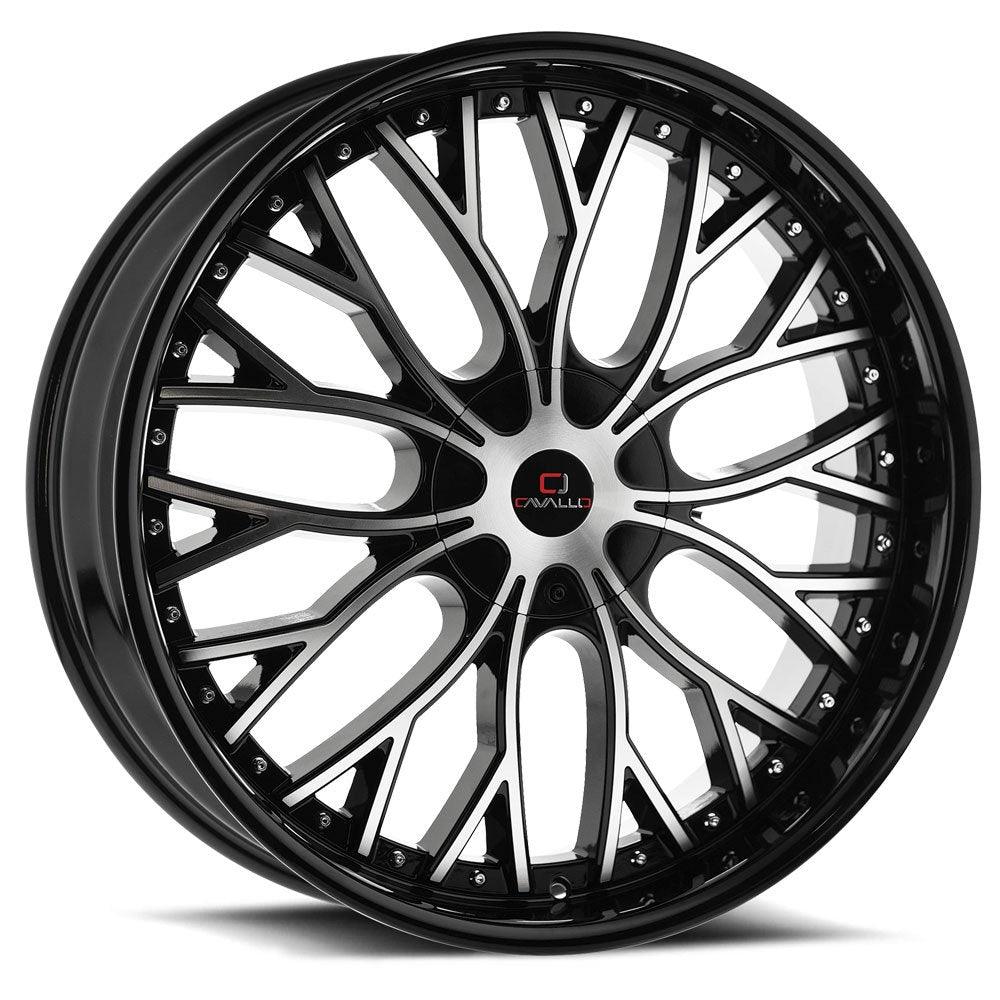 22x8.5 CLV-33 Gloss Black & Machined +38mm - HulkOffsets