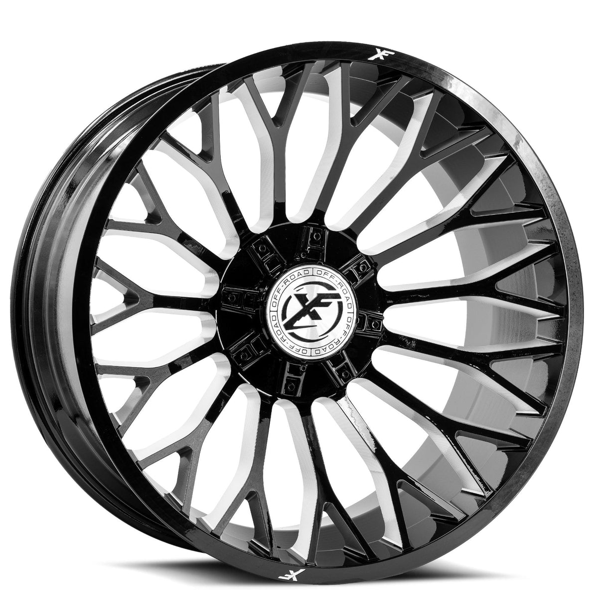 24x12 XF-237 Gloss Black & Milled -44mm - HulkOffsets