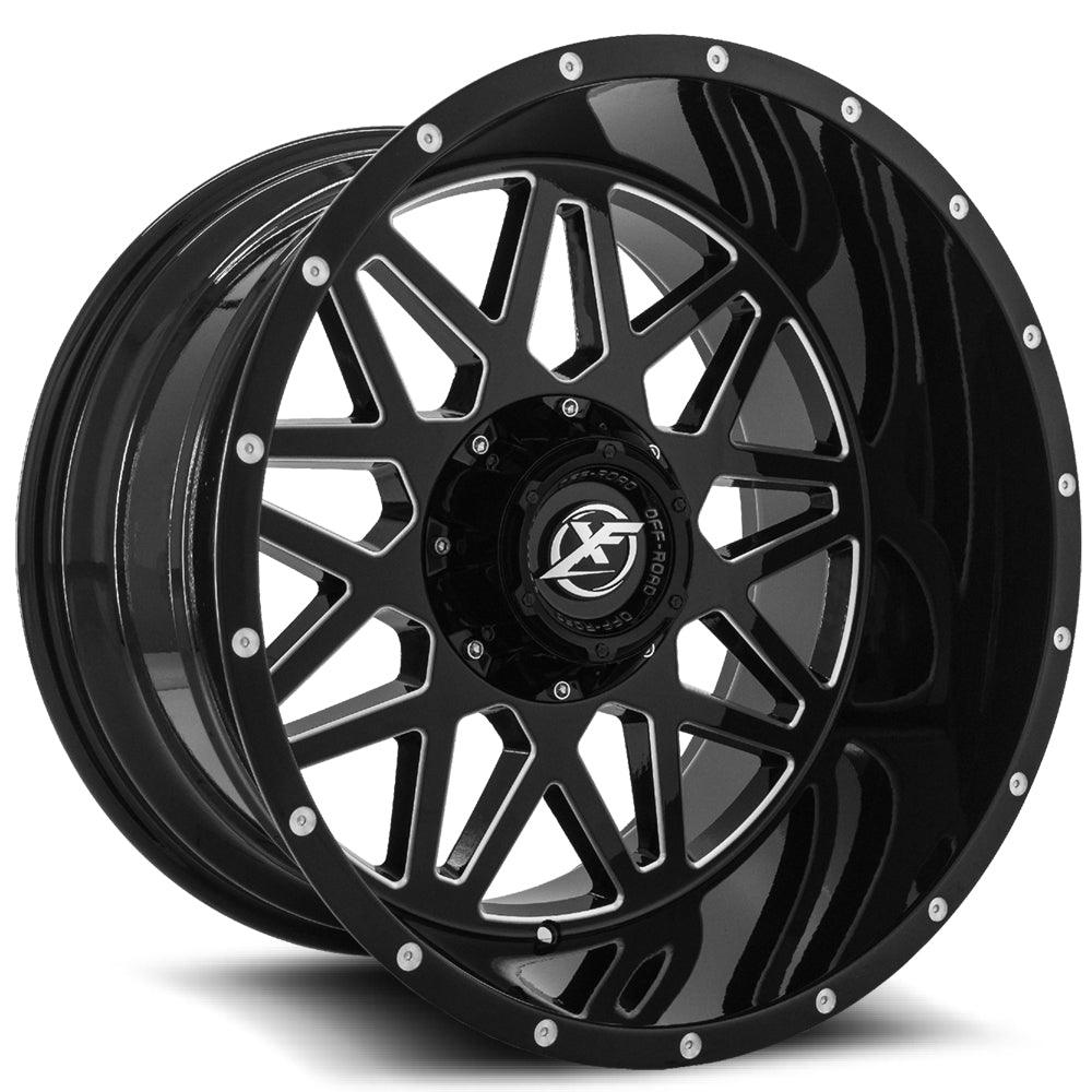 20x9 XF-211 Gloss Black & Milled +0mm - HulkOffsets