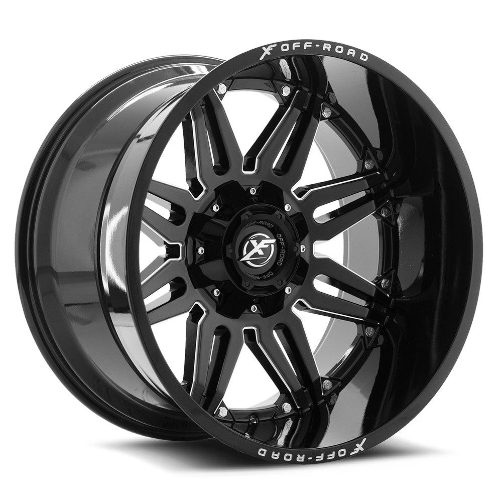 24x14 XF-204 Gloss Black & Milled -76mm - HulkOffsets