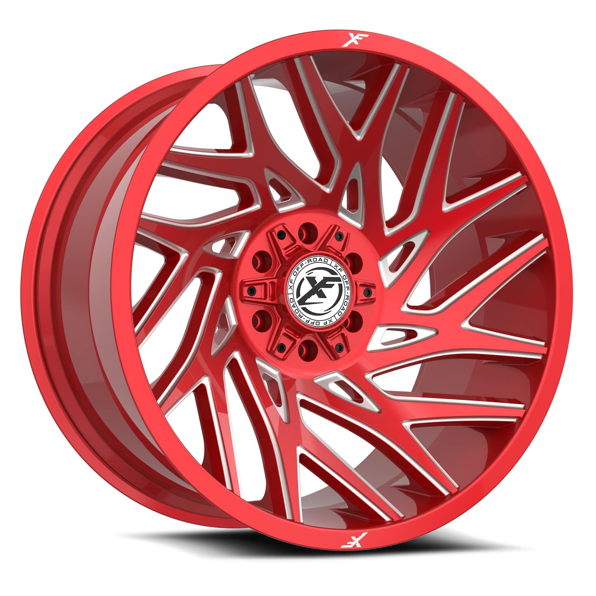 22x10 XF-229 Anodized Red & Milled -24mm - HulkOffsets