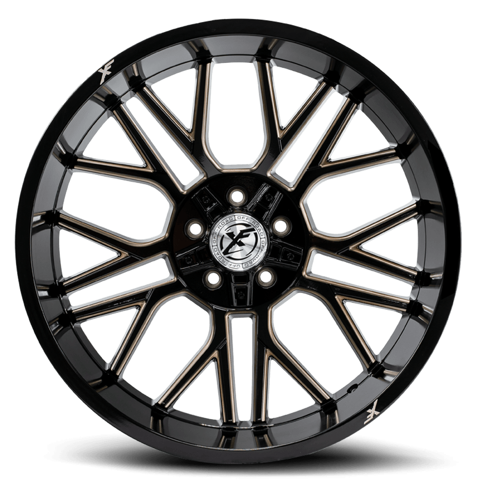 20x12 XF-235 Gloss Black & Bronze Milled -44mm - HulkOffsets