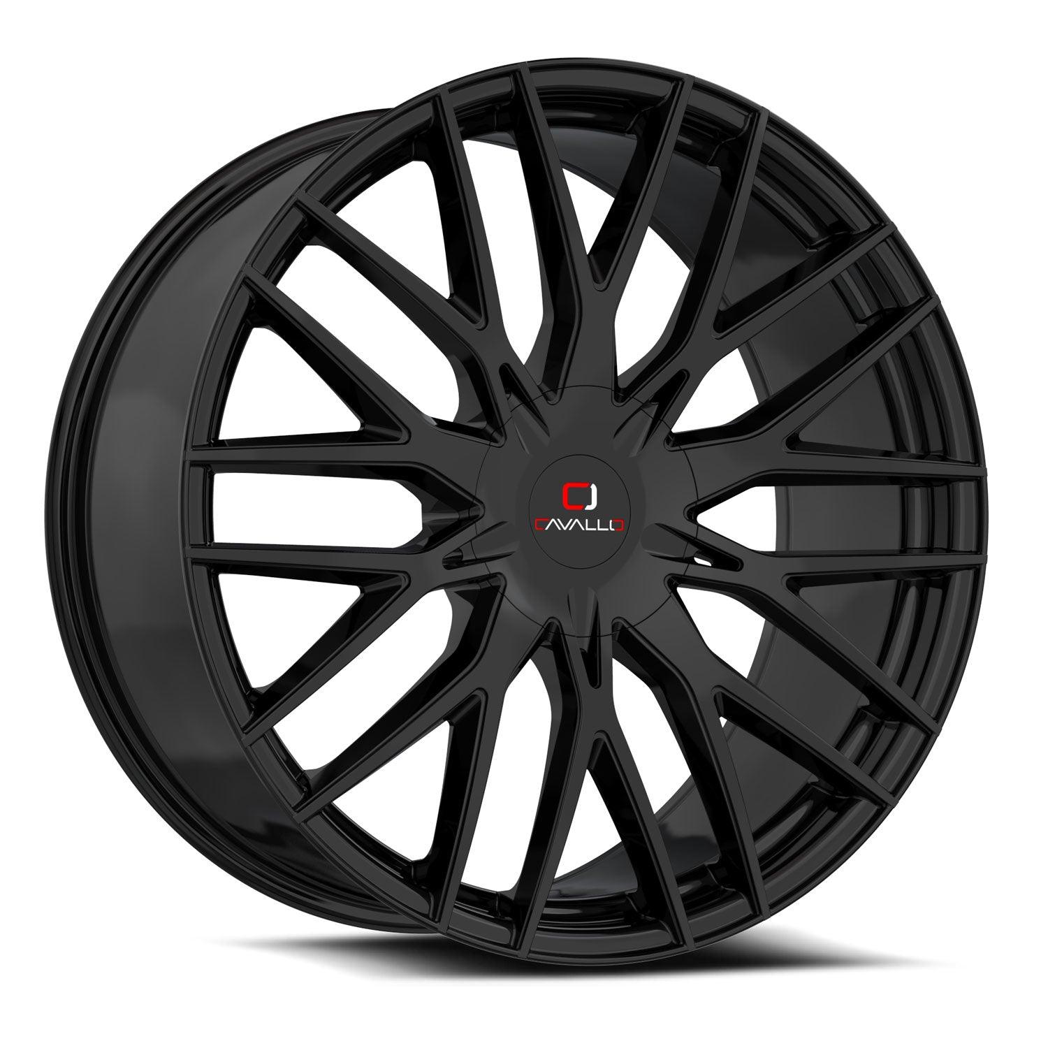 Cavallo 20x8.5 CLV-45 Gloss Black +35mm - HulkOffsets