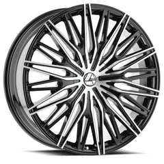 24x9 AZA-522 Gloss Black & Machined +18mm - HulkOffsets