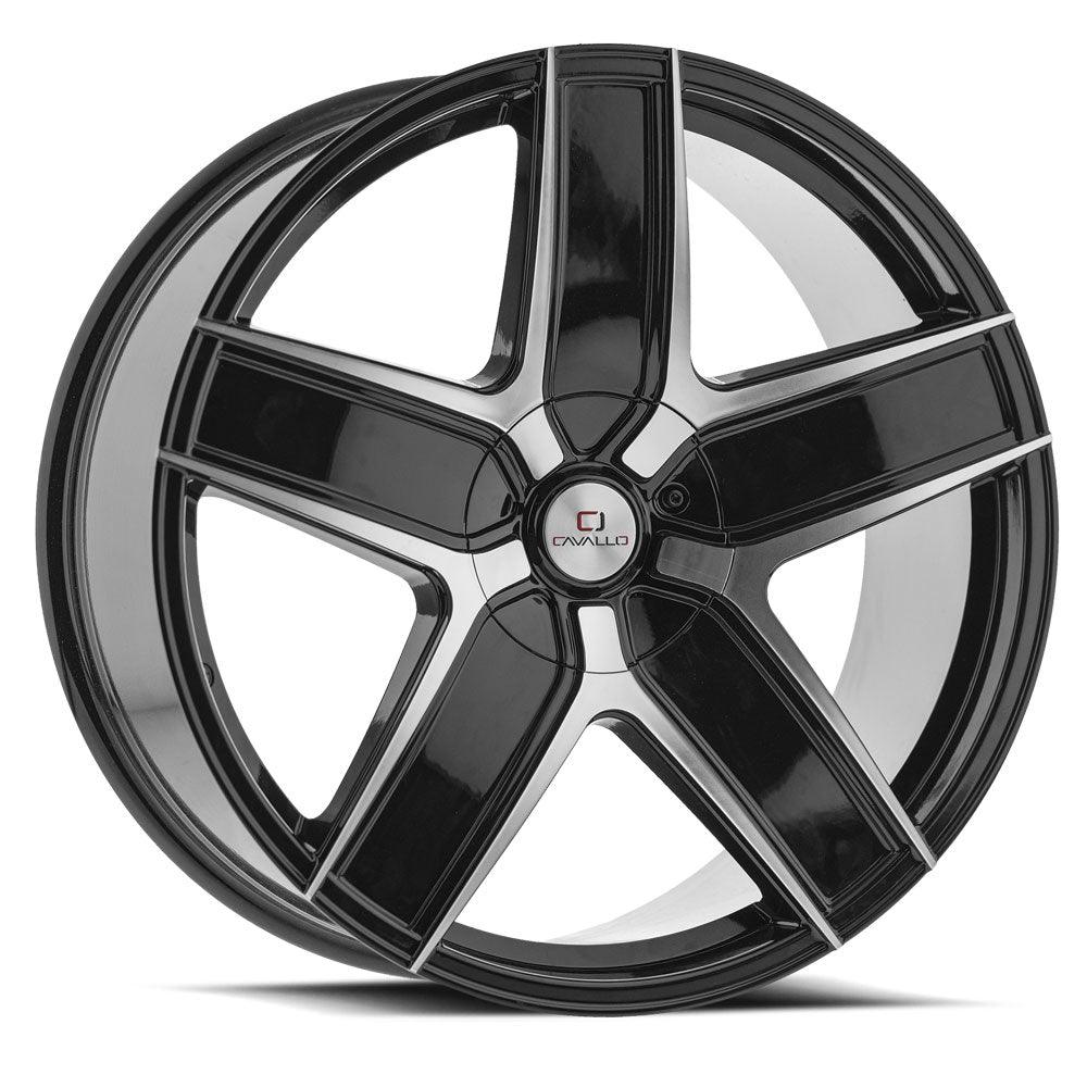 22x9.5 CLV-C-31 Gloss Black & Machined +15mm - HulkOffsets