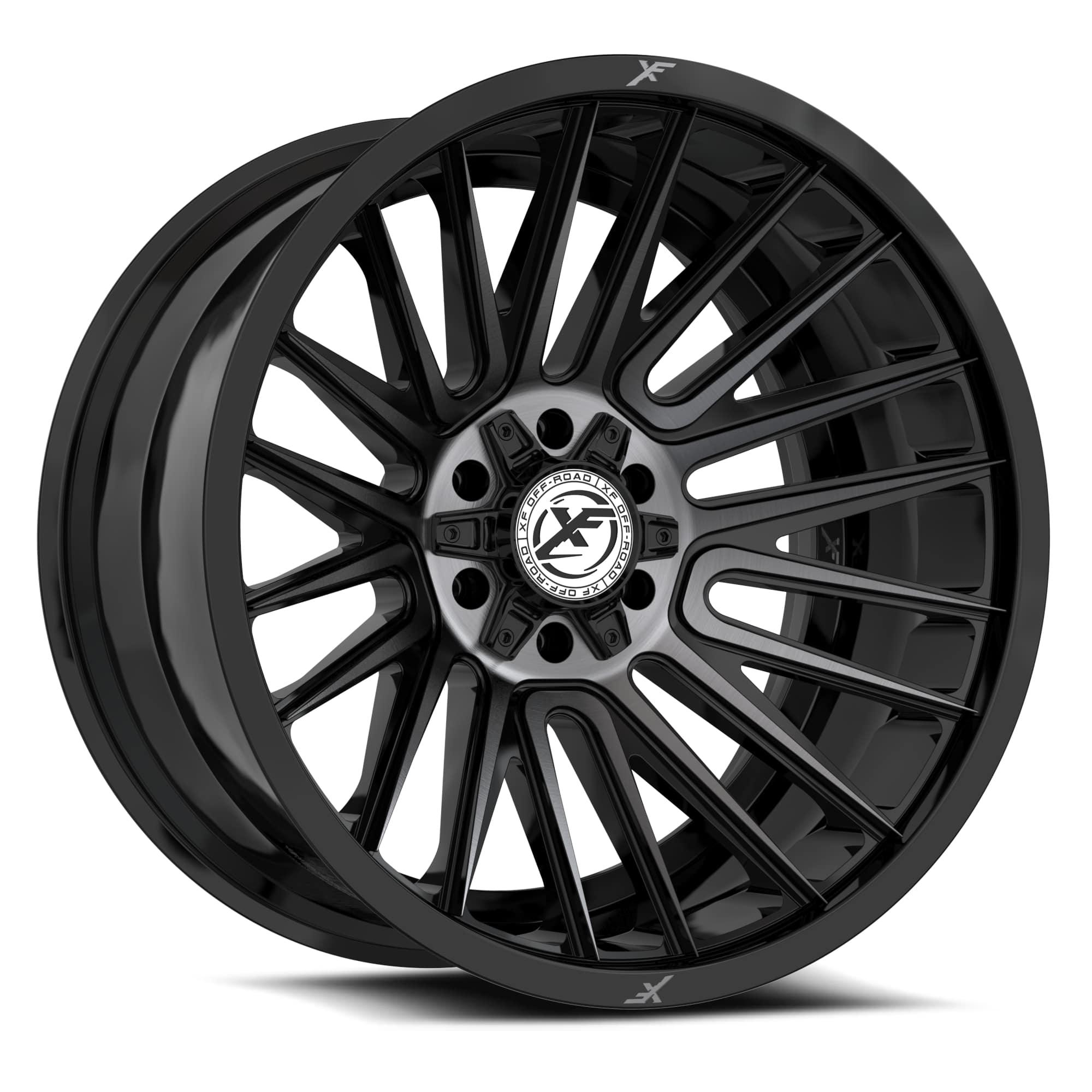 20x12 XF-234 Gloss Black & Brushed Double Dark Tint -44mm - HulkOffsets